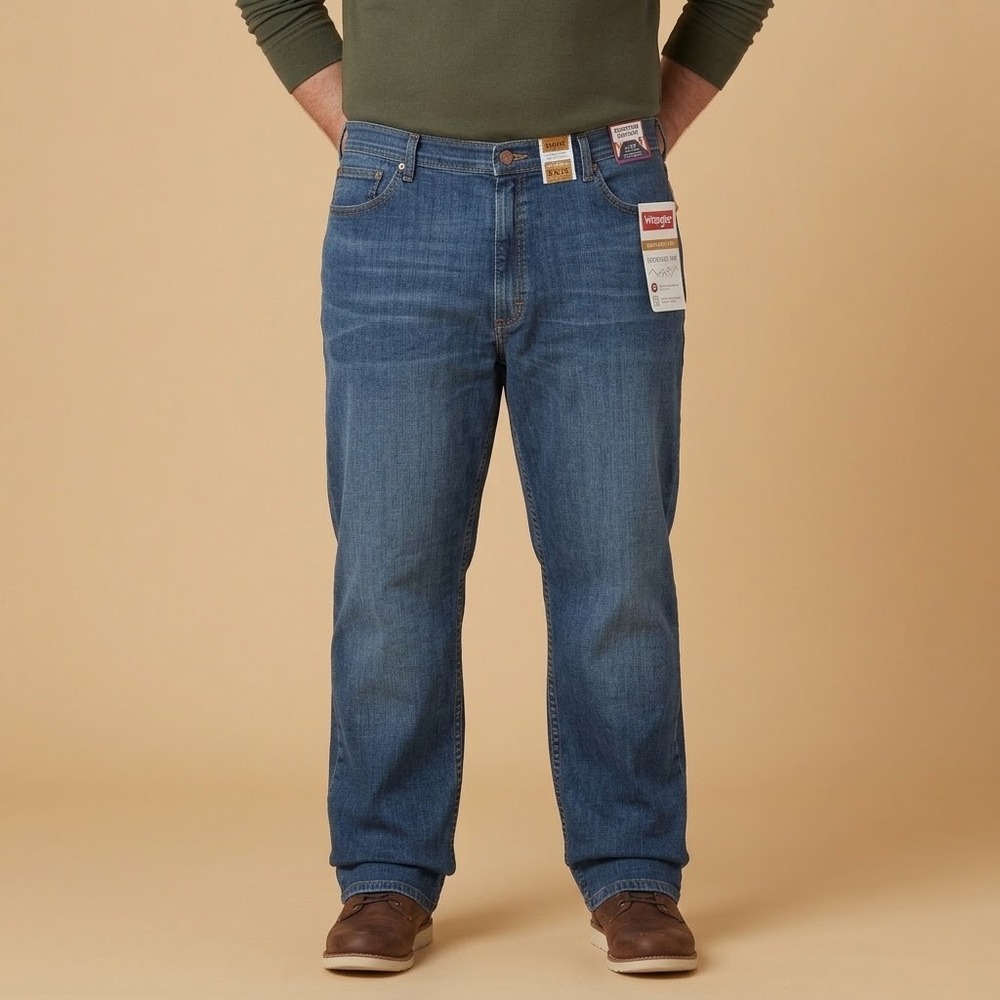 Wrangler Relaxed Fit Men's Jeans 40x29 Blue Stretch Performance NWT‎